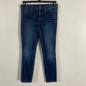 a.n.a Skinny Jeans Women 27/4 Dark Wash  Mid Rise Whiskered Denim